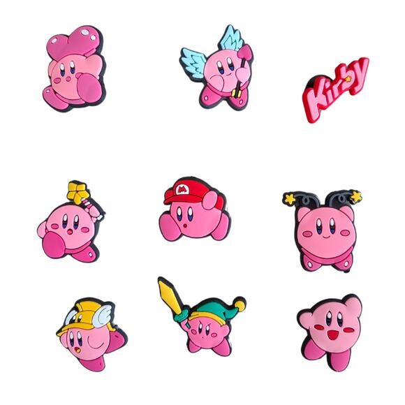 Nintendo Kirby Shoe Charms For Crocs Bracelet Shoes & Unisex (9pcs) Random - Picture 1 of 6